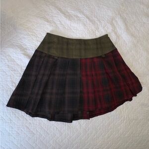 NWT Plaid Skater Skirt red green black gothic dance punk grunge layer hot topic